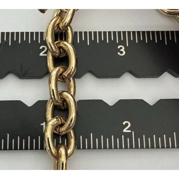 Vintage Victorian Revival Charm Necklace Chunky Rolo Chain Coins Pearls Goldtone - Picture 7 of 10